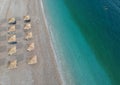 Aerial view to Potami Beach in town of Himara in Albania Royalty Free Stock Photo