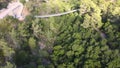 Aerial view to the public Nesher Park suspension bridges in Nesher city in northern Israel