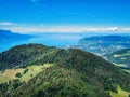 Aerial view to Riviera Vaudoise Royalty Free Stock Photo