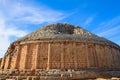 Aerial View to the Ruins of the Royal Mausoleum of Mauretania, funerary  Numidian monument in Tipaza Province Royalty Free Stock Photo