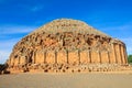 Aerial View to the Ruins of the Royal Mausoleum of Mauretania, funerary  Numidian monument in Tipaza Province Royalty Free Stock Photo