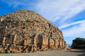 Aerial View to the Ruins of the Royal Mausoleum of Mauretania, funerary  Numidian monument in Tipaza Province Royalty Free Stock Photo