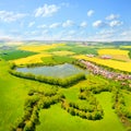 Aerial view to rural landscape. Royalty Free Stock Photo