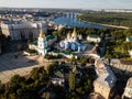 Aerial view to Saint Michael Golden Domed Cathedral in the center of Kyiv, Ukraine Royalty Free Stock Photo