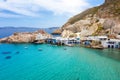 The fishing village of Firopotamos, called Syrmata, Milos, Cyclades, Greece