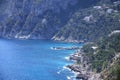 Aerial view to stunning rocky coast of Capri island