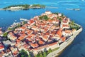 Aerial view to the town of Porec in Istria, Croatia on Adriatic coast Royalty Free Stock Photo