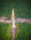 Aerial view to unnamed waterfall near Kaieteur waterfall, one of the tallest falls in the world - Guyana Royalty Free Stock Photo