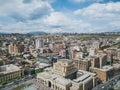 Aerial view to Yerevan city center at sunny day