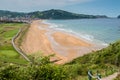 Aerial view to the Zarautz Beach, Basque Country, Spain on a beautiful summer day Royalty Free Stock Photo
