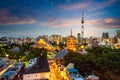 Aerial view of tokyo city at night in japan Royalty Free Stock Photo