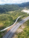 Jamaica Aerial view of the toll road highway