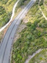 High way Aerial in Jamaica with cars driving on the toll road