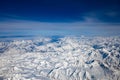 Aerial view from top of Himalayan snow mountain Royalty Free Stock Photo