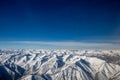 Aerial view from top of Himalayan snow mountain Royalty Free Stock Photo