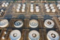 Aerial view or top view oil terminal is industrial facility for storage of oil and petrochemical. oil manufacturing products ready Royalty Free Stock Photo