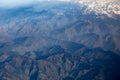 Aerial view from top of snow mountain Royalty Free Stock Photo