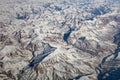 Aerial view from top of snow mountain Royalty Free Stock Photo