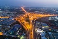 Aerial view and Top view Traffic of expressways,