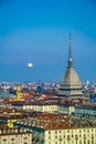aerial view of torino dominated by mole antonelliana tower of the national cinema museum...IMAGE