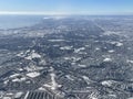 Aerial View of Toronto in Canada in the Winter Royalty Free Stock Photo