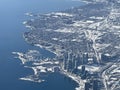 Aerial View of Toronto in Canada in the Winter Royalty Free Stock Photo