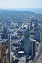 Aerial View of Toronto City Centre and Lake Ontario, Canada from CN Tower Royalty Free Stock Photo