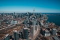 Aerial view of Toronto skyline in Ontario, Canada captured in winter Royalty Free Stock Photo