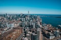 Aerial view of Toronto skyline in Ontario, Canada captured in winter Royalty Free Stock Photo