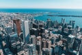 Aerial view of Toronto skyline in Ontario, Canada captured in winter Royalty Free Stock Photo