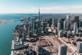 Aerial view of Toronto skyline in Ontario, Canada captured in winter Royalty Free Stock Photo