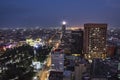 Night View of Torre Latinoamericana Latin-American Tower in Mexico City. Royalty Free Stock Photo