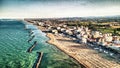 Aerial view of Torre Pedrera Beach from drone in summer season, Rimini, Italy Royalty Free Stock Photo