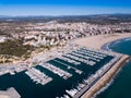 Aerial view of Torredembarra with harbor Royalty Free Stock Photo