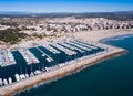 Aerial view of Torredembarra with port Royalty Free Stock Photo