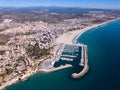 Aerial view of Torredembarra with port Royalty Free Stock Photo