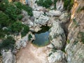 Aerial view of Torrent de Pareis canyon. Mallorca Royalty Free Stock Photo