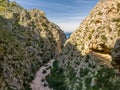 Aerial view of Torrent de Pareis canyon. Mallorca Royalty Free Stock Photo