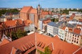 Aerial view of Torun Old town panorama, Poland Royalty Free Stock Photo