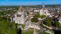 Aerial view of the Tour CÃ©sar (Caesar tower) in Provins, France Royalty Free Stock Photo