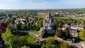 Aerial view of the Tour CÃ©sar (Caesar tower) in Provins, France Royalty Free Stock Photo