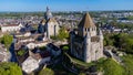 Aerial view of the Tour CÃ©sar (Caesar tower) in Provins, France Royalty Free Stock Photo