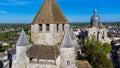 Aerial view of the Tour CÃ©sar (Caesar tower) in Provins Royalty Free Stock Photo