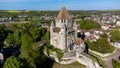 Aerial view of the Tour CÃ©sar (Caesar tower) in Provins Royalty Free Stock Photo