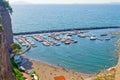 Aerial View of a Touristic Harbour in Sorrento, Italy Royalty Free Stock Photo