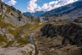 Aerial view towards the Piani della Greina, at the Passo della Greina, a mountain pass on the Swiss Alps in Blenio