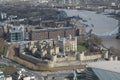 Aerial view of Tower of London Castle by River Thames in London, England Royalty Free Stock Photo