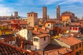 Aerial view of towers and roofs in Bologna, Italy Royalty Free Stock Photo