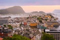 Aerial view of the town Aalesund, Norway Royalty Free Stock Photo