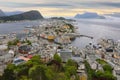 Aerial view of the town Aalesund, Norway Royalty Free Stock Photo